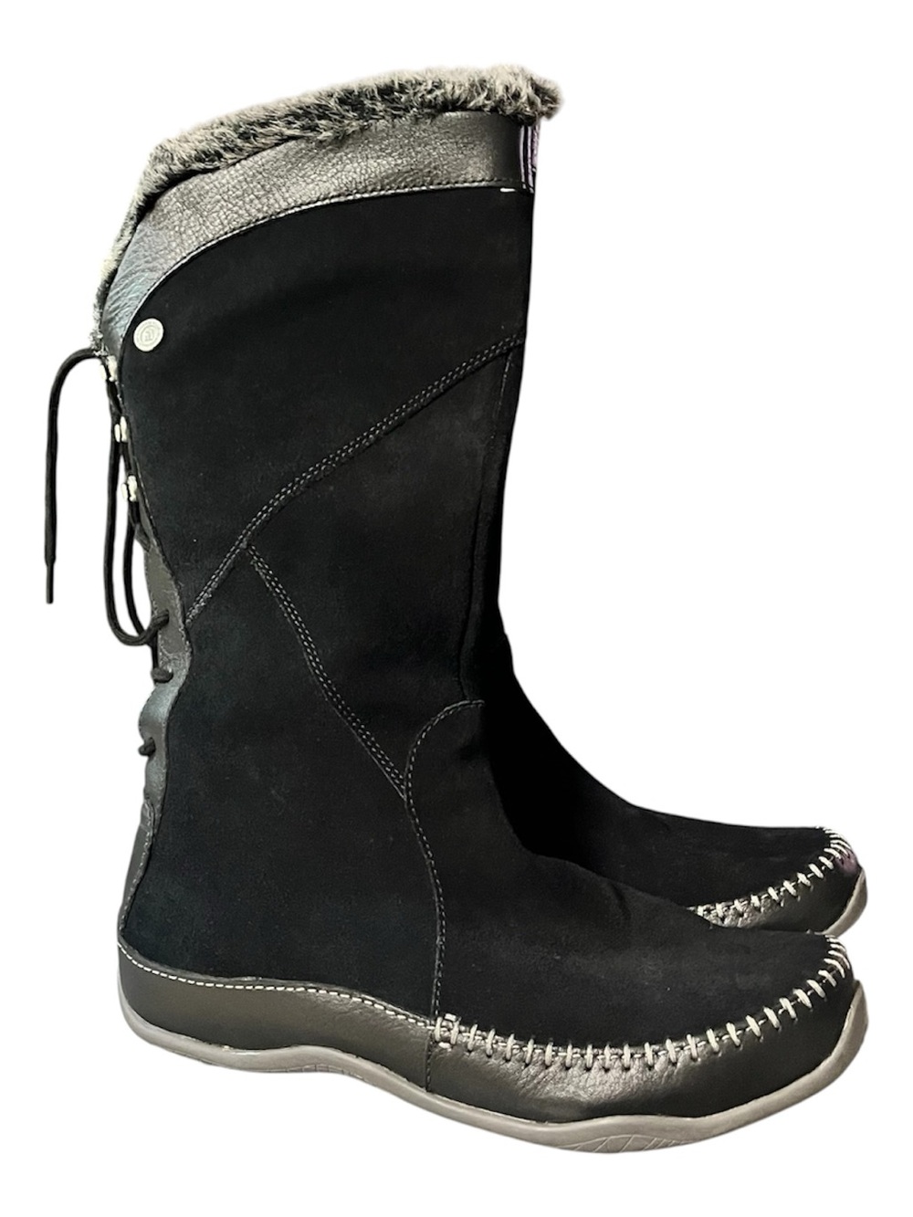 The North Face Womens Janey Winter Boots Black Suede Primaloft Size 8